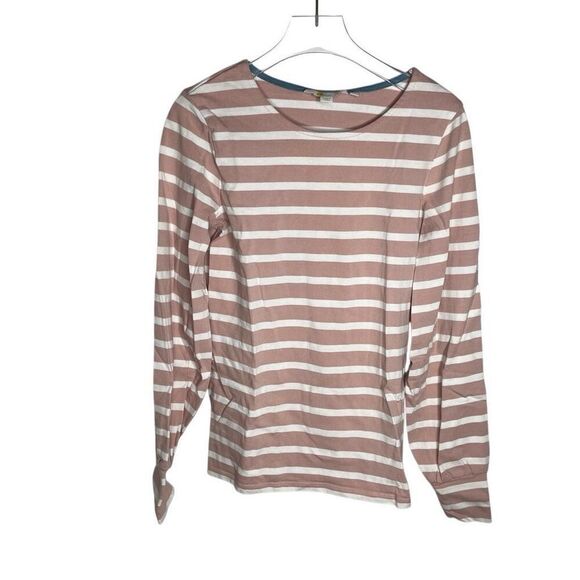 Boden Lena Breton Pink White Stripe Blouse Balloon Long Sleeve Top US 2 Small S - Picture 8 of 8